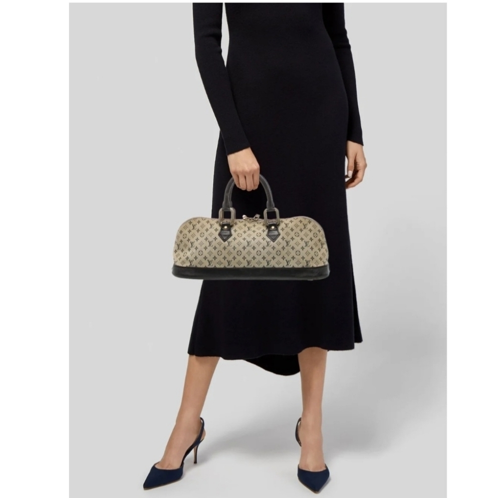 Louis Vuitton Alma Brown Mini Lin Monogram Handbag - Picture 4 of 17